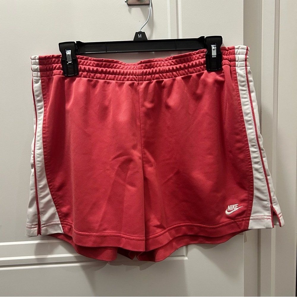 Vintage Nike Women's Athletic Shorts in Pink and White
